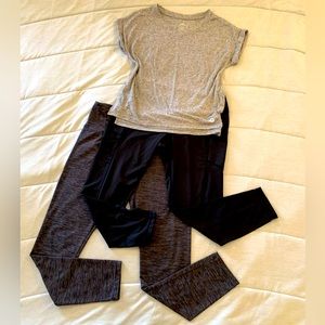 NWOT Yoga bundle. 2pr yoga pants sz Large, 1 super soft shirt